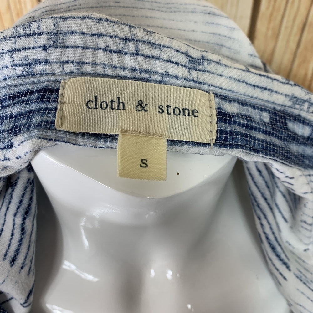 Cloth and Stone Top Button Up Blouse Acid Wash Sm - Picture 5 of 7